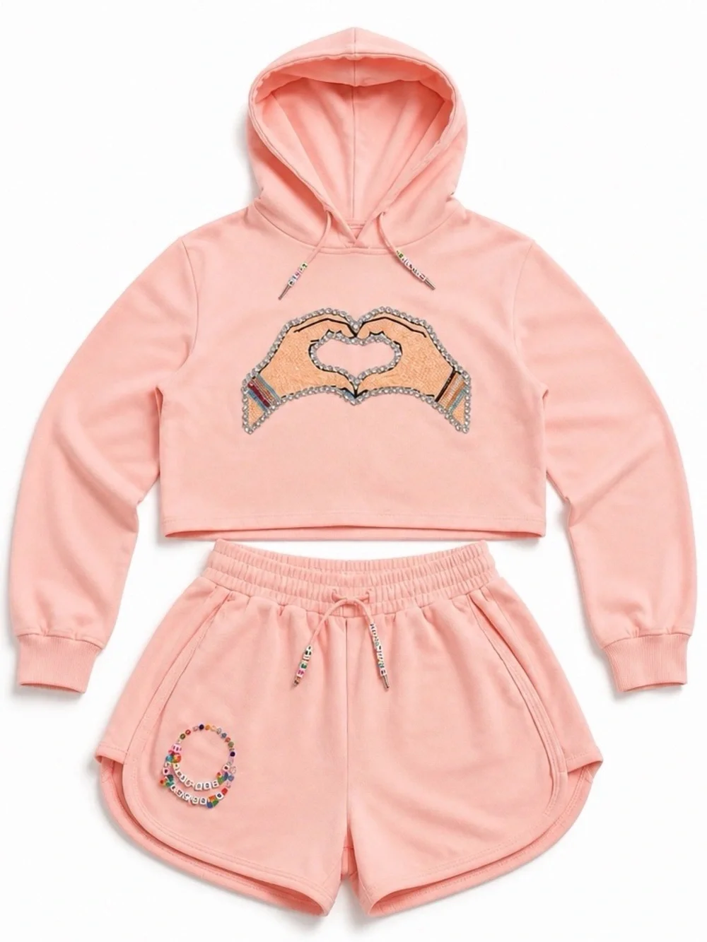 Lola + The Boys Swiftie Lovers Shorts & Hoodie Set Size 10 EUC